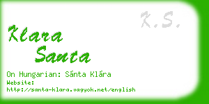 klara santa business card